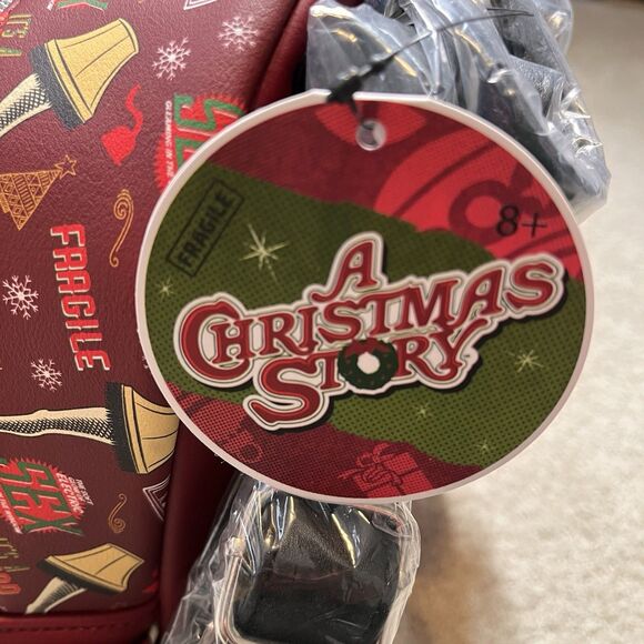 NEW A Christmas Story Leg Lamp Mini Backpack Loungefly Red Holiday Christmas Tag - Picture 5 of 12